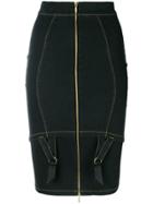 Murmur Zipped Pencil Skirt - Black