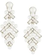 Oscar De La Renta Embellished Pearl Earrings - White