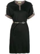 Versace Jeans Belted Short-sleeve Dress - Black