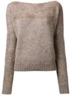 Agnona Boat Neck Jumper, Women's, Size: 38, Brown, Polyamide/mohair/wool