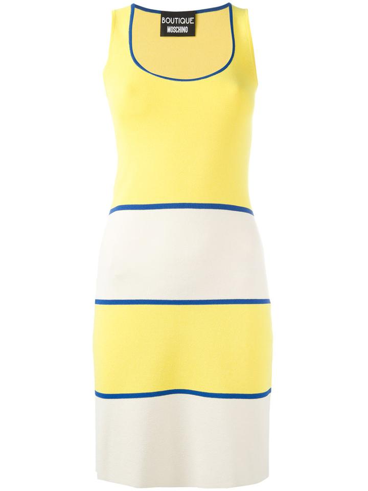 Boutique Moschino Scoop-neck Knitted Dress, Women's, Size: 44, Yellow/orange, Polyamide/rayon