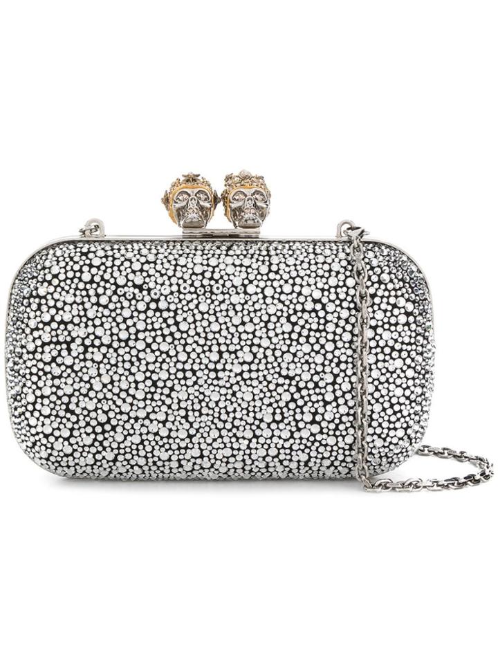 Alexander Mcqueen King Queen Box Clutch - Silver