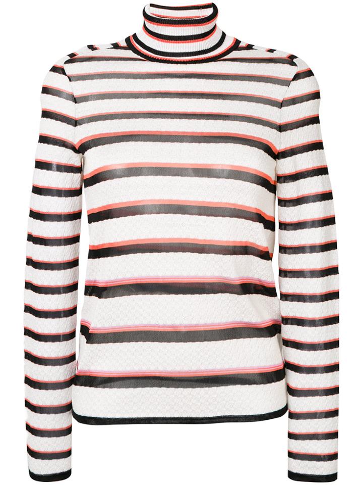 Missoni Striped Turtleneck Jumper - White