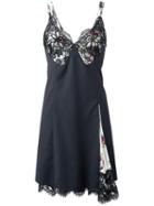 Dondup Lace Flared Detailing Dress, Women's, Size: 40, Grey, Virgin Wool/silk/cotton/polyamide