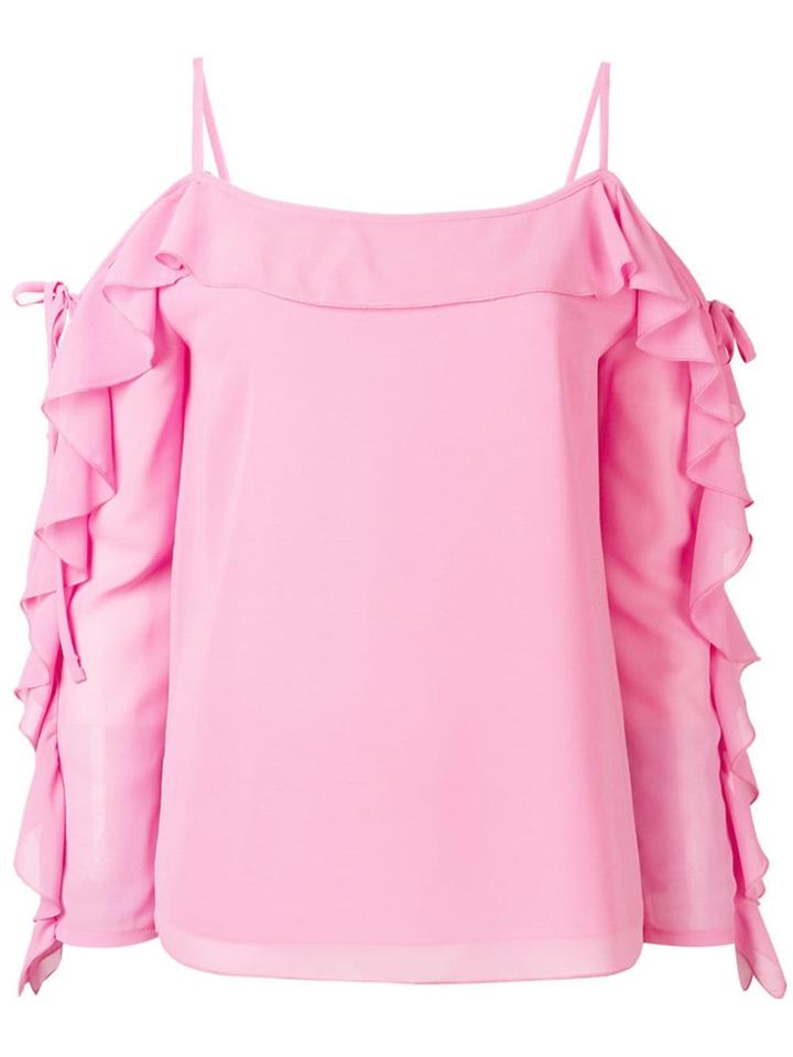 Blugirl Cold-shoulder Ruffle Top - Pink