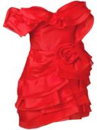 Ermanno Scervino Frilled Fitted Dress - Red