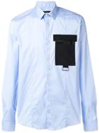 Les Hommes Contrast Pocket Shirt - Blue
