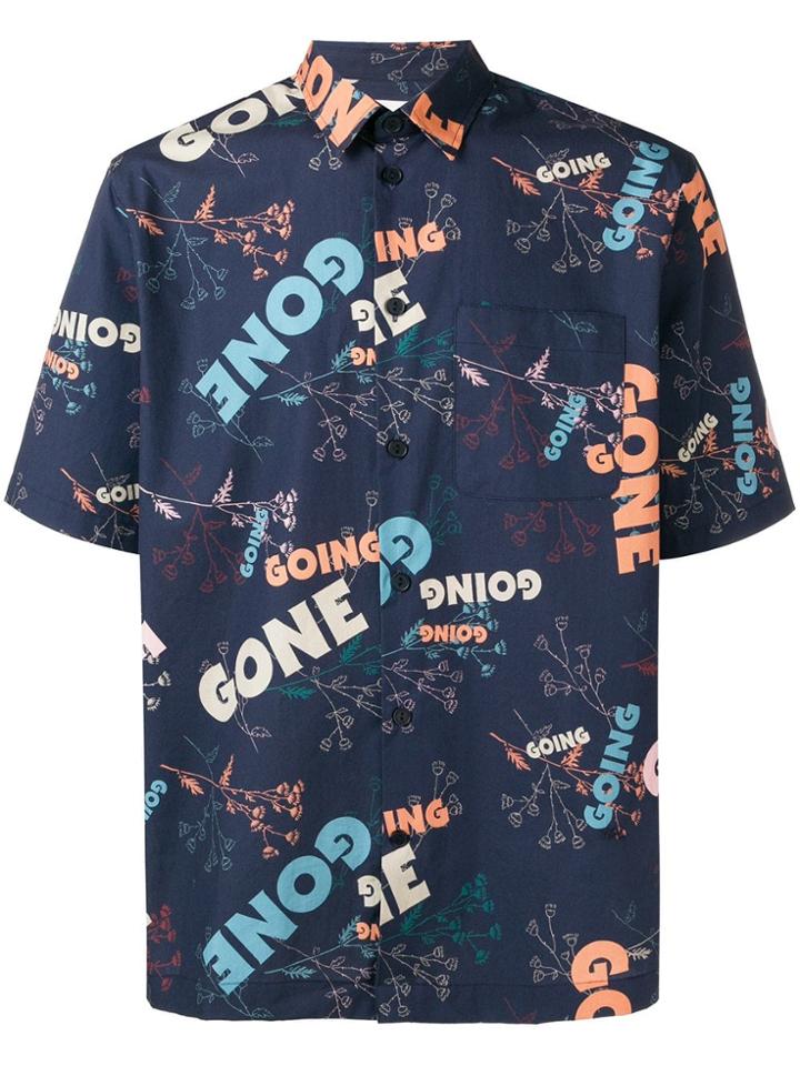 Wood Wood Gone Slogan Short-sleeve Shirt - Blue