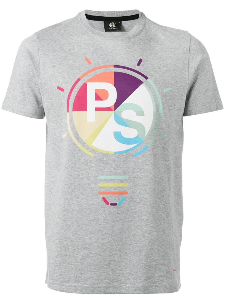 Ps By Paul Smith Logo T-shirt, Men's, Size: Large, Grey, Cotton
