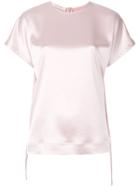 Cédric Charlier Lace-up Sleeves T-shirt - Pink & Purple