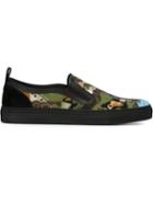 Msgm Abstract Print Slip-on Sneakers