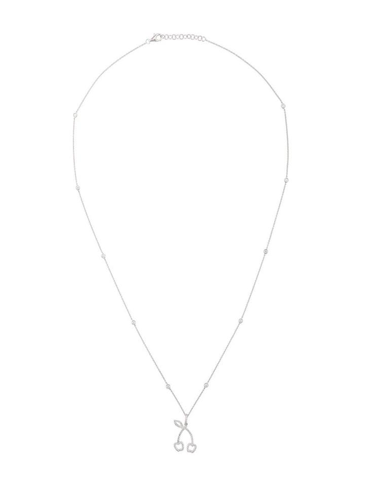 Rosa De La Cruz Diamond Encrusted Cherry Pendant Necklace, Women's, Metallic