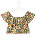 Mc2 Saint Barth Kids Teen Ruffle Cropped Top - Multicolour