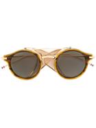 Thom Browne - Round Frame Sunglasses - Unisex - Acetate/12kt Gold - One Size, Grey, Acetate/12kt Gold