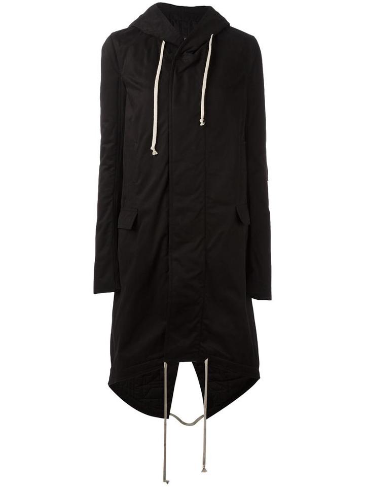Rick Owens Drkshdw Hooded Parka, Women's, Size: Medium, Black, Cotton