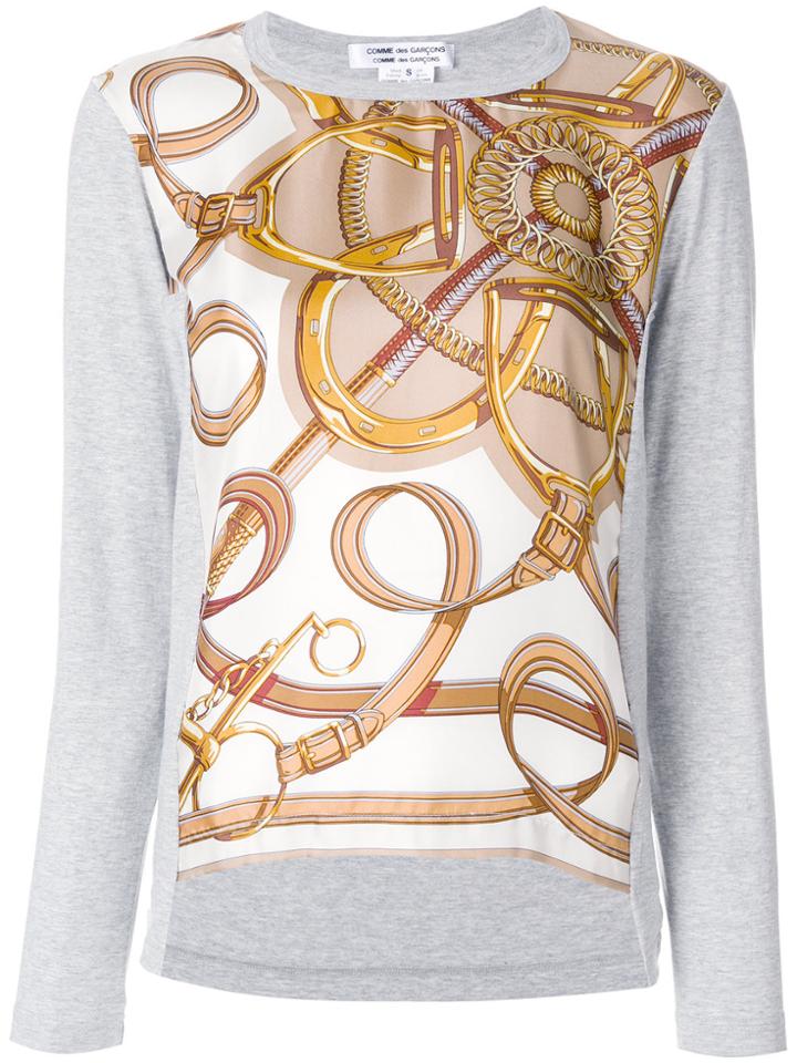 Comme Des Garçons Comme Des Garçons Printed Front Panel Top - Grey