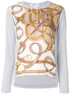 Comme Des Garçons Comme Des Garçons Printed Front Panel Top - Grey