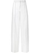 Cédric Charlier High Rise Palazzo Trousers - White