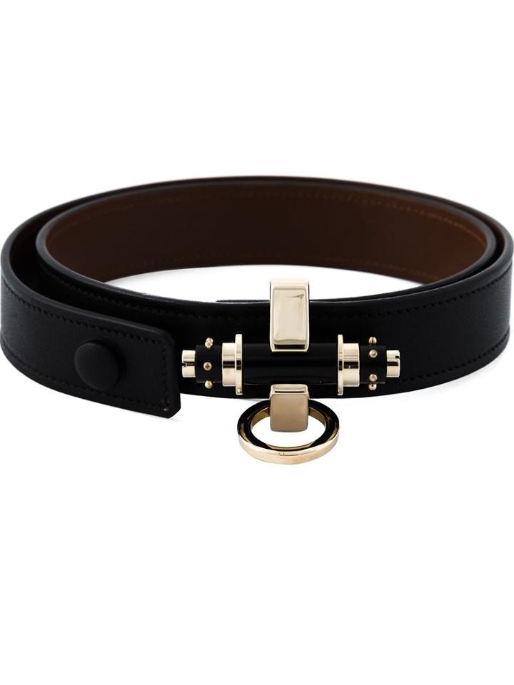 Givenchy Obsedia Bracelet, Women's, Size: M, Black, Calf Leather
