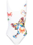 Onia Kelly Butterfly Print Swimsuit - White