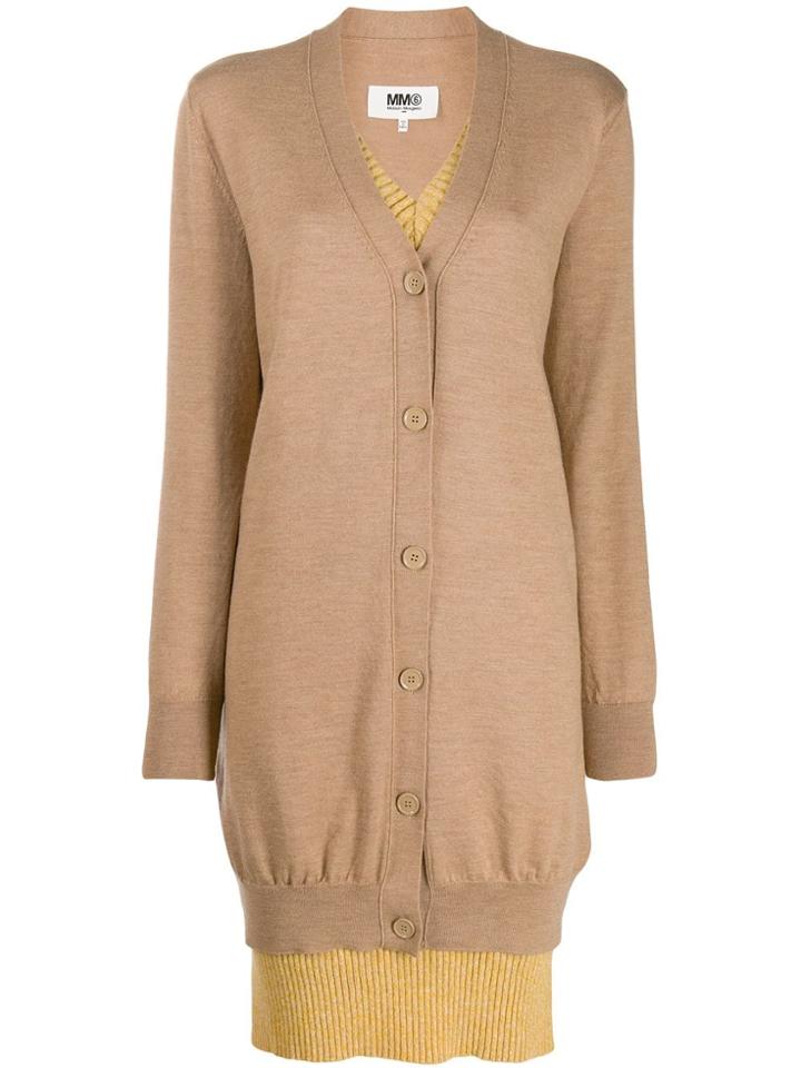Mm6 Maison Margiela Layered Cardigan - Neutrals