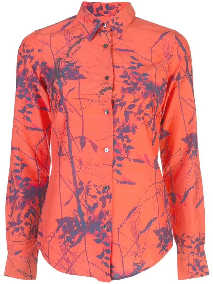 Sara Roka Monica Leaf Printed Blouse - Orange