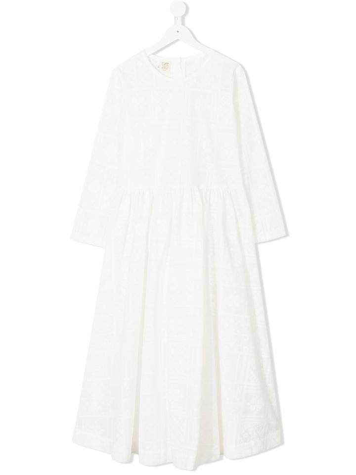 Caffe' D'orzo Teen Pleated Dress - White