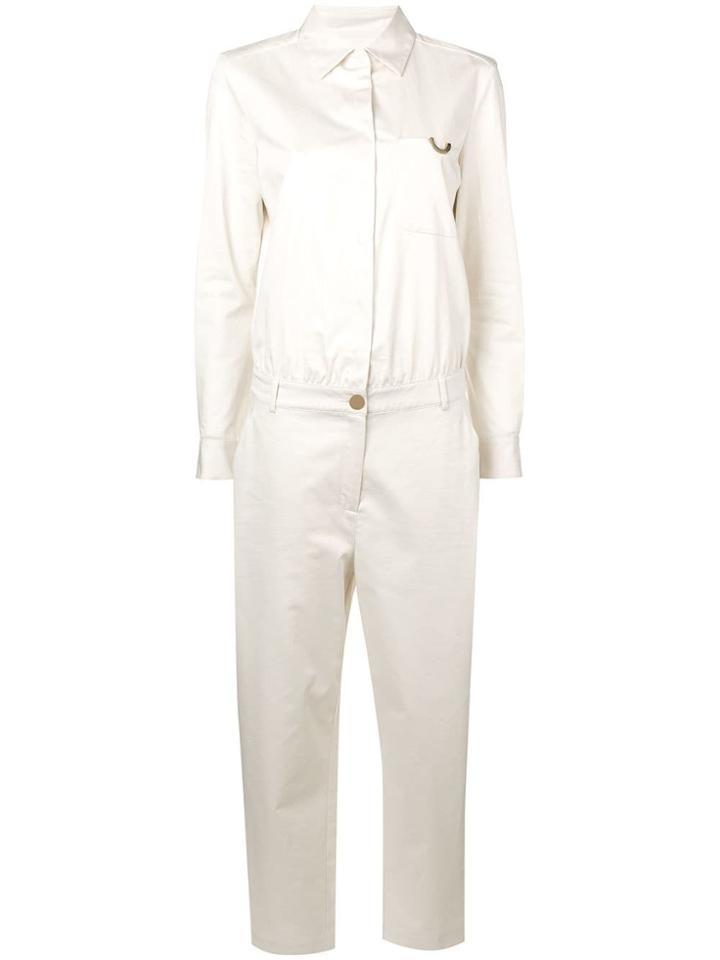 L'autre Chose Long-sleeved Jumpsuit - Neutrals
