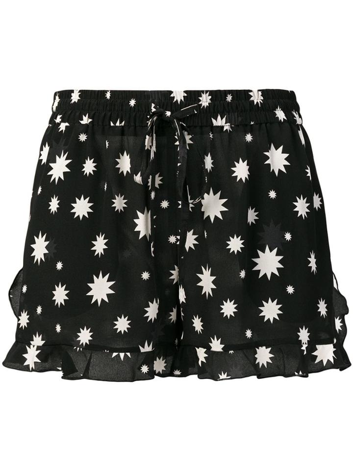 Red Valentino Star Print Short Shorts - Black