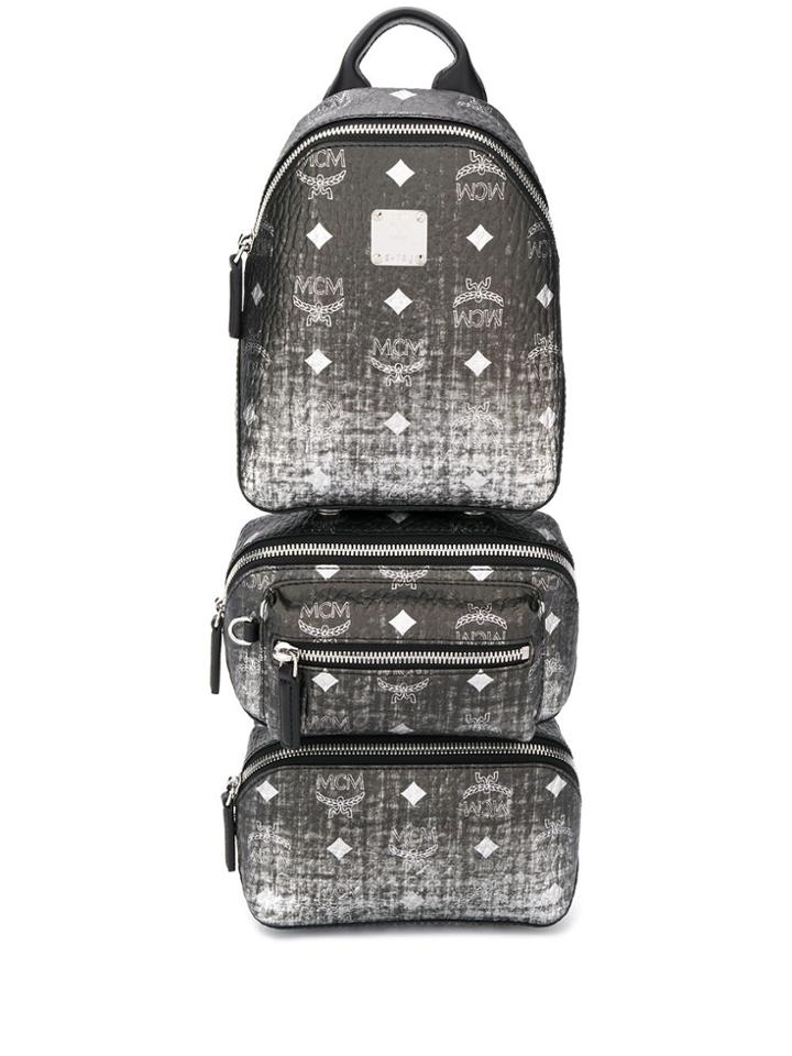 Mcm Triple Bag Backpack - Metallic