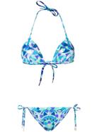 Emilio Pucci Printed Triangle Bikini Set - Blue