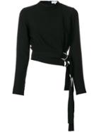 Carven - Roll Neck Belted Top - Women - Polyester - 38, Black, Polyester