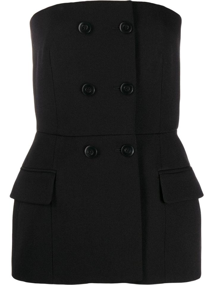 Givenchy Buttoned Strapless Top - Black
