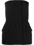 Givenchy Buttoned Strapless Top - Black