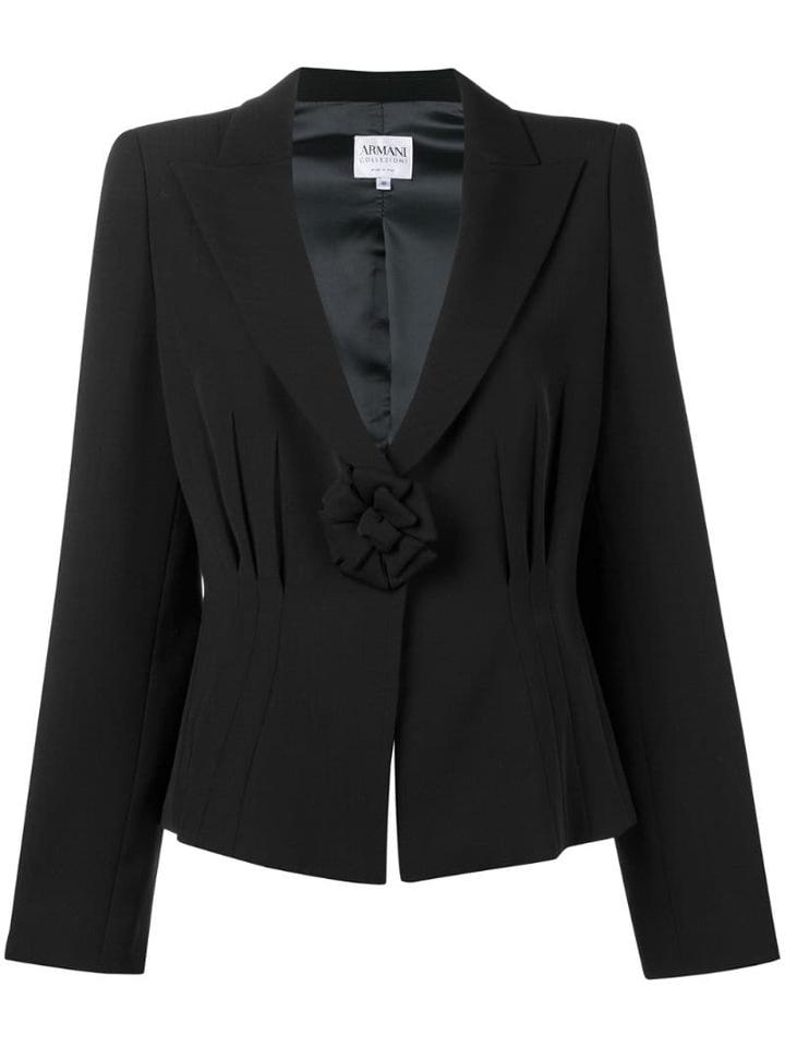 Giorgio Armani Pre-owned 2000's Bow Detail Jacket - Black