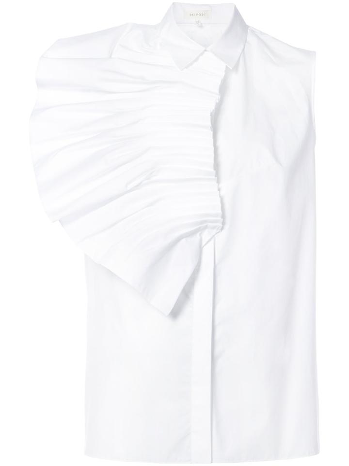 Delpozo Frill-detail Sleeveless Blouse - White