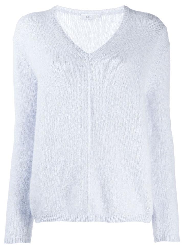 Closed Dropped Shoulder Sweater - Blue