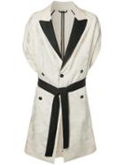 Ann Demeulemeester Colour Block Drawstring Jacket, Men's, Size: Small, Nude/neutrals, Acetate/rayon/linen/flax