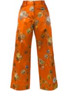 Dries Van Noten Poiretti Floral Print Trousers, Women's, Size: 38, Yellow/orange, Cotton/viscose