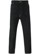 Ganryu Comme Des Garcons Drop-crotch Cropped Jeans, Men's, Size: L, Black, Cotton