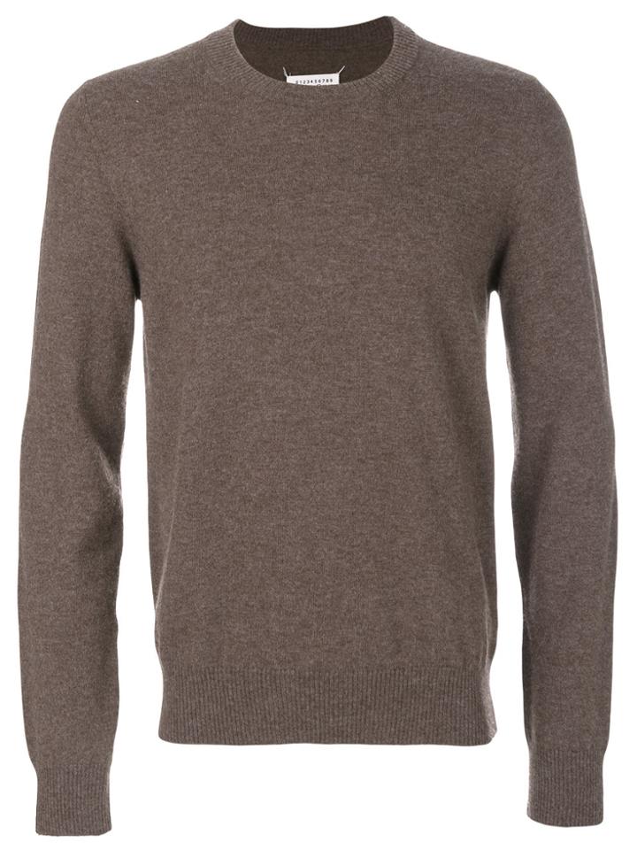 Maison Margiela Classic Elbow Patch Jumper - Brown
