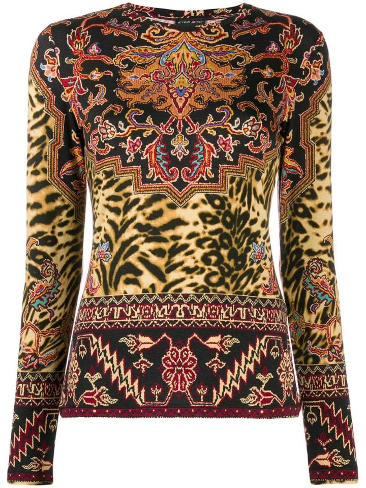 Etro Printed Long Sleeve Top - Black