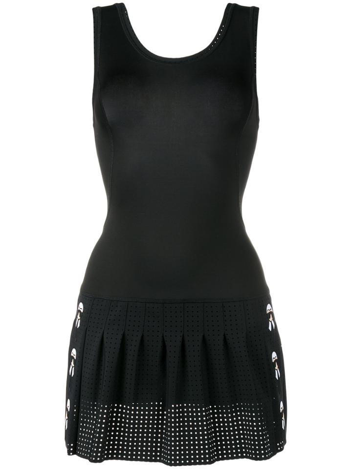 Fendi Karlito Embroidered Tennis Dress - Black