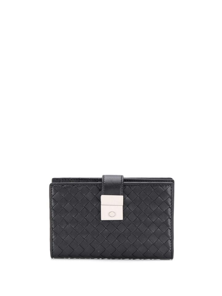 Bottega Veneta Foldover Lock Wallet - Black