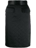 Chanel Pre-owned 1990s Diamond Quilted Skirt - Black
