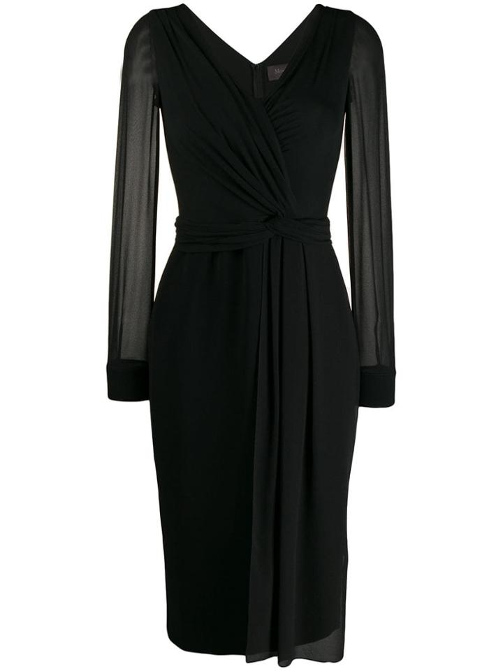 Max Mara Sheer Sleeve Dress - Black