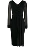 Max Mara Sheer Sleeve Dress - Black