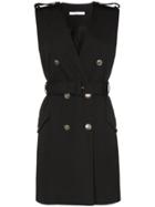 Givenchy Sleeveless Pinafore Mini Dress - Black