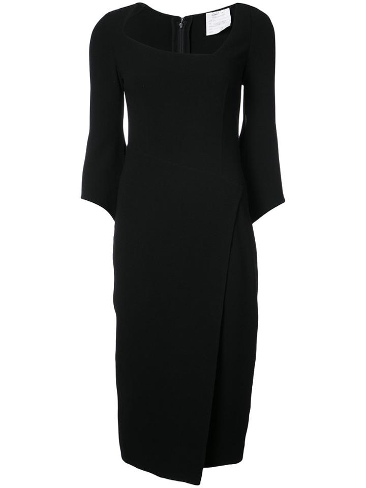 Oscar De La Renta Asymmetric Over-the-knee Dress - Black