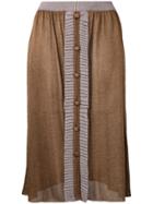 Julien David Stripe Embroidered Skirt - Blue